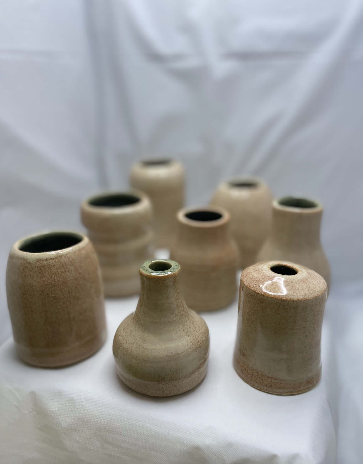 Collection of handmade ceramic vessels